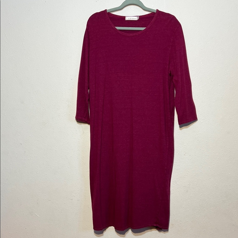 Cut loose Women’s Long Sleeve Burgundy sleep Dress Night Gown Size Large/XL